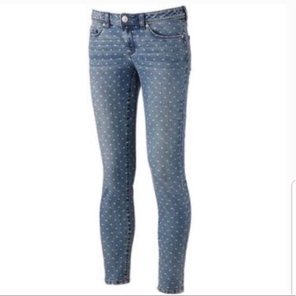✨ LC Lauren Conrad Heart print skinny jeans✨